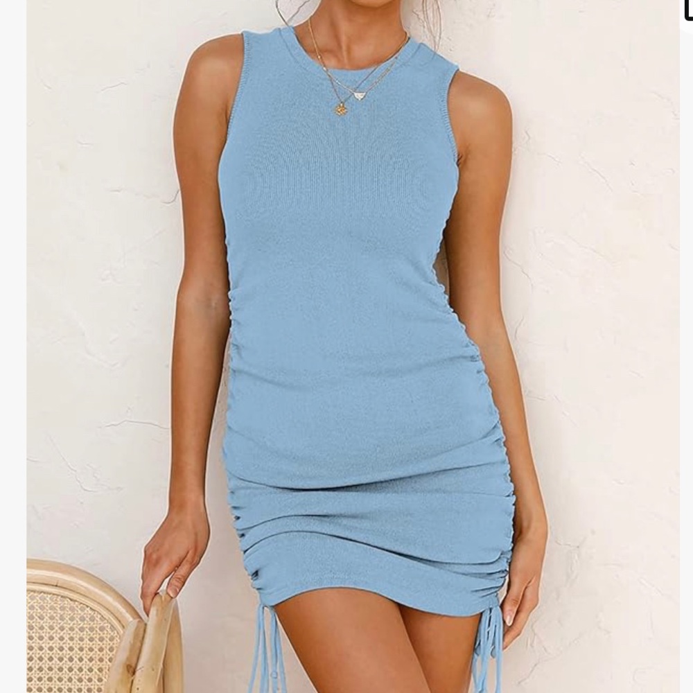 Light Blue Side Cinch dress